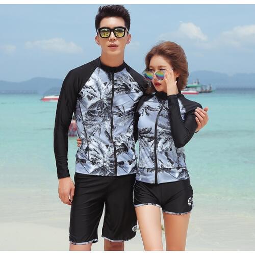 Couple swimsuit suits the new 2019 south Korean hot spring resort waterproof one undertakes to female diving suit