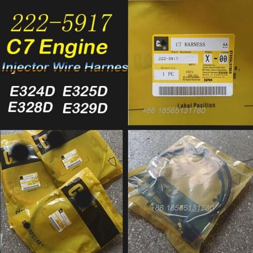 5 PCS Good Quality C7 Injector Wiring Harness 222-5917 2225917 for CAT E324D E325D E328D E329D Caterpillar Excavator Wire Haness