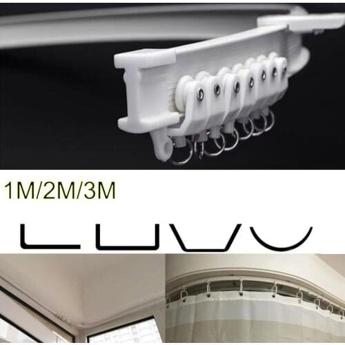 1/3/4/5/6M Flexible Ceiling Mounted Curtain Track Rail Straight Slide Windows Plastic Bendable Home Window Decor Accessories B