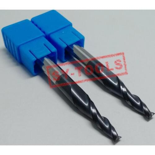 Free shipping-2PCS D3.0*17.6*D6*50L 5 degree HRC55 Tungsten solid carbide Tapered Flat End Mills with coating cone endmills