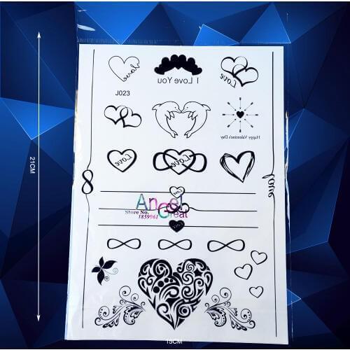 1PC Lovely Heart pattern Henna Fake Flash Waterproof Tattoo WOmen Body Art Wedding Bridal Tattoo Sticker ABJ023 Children Designs