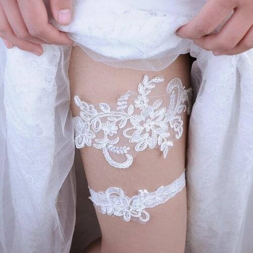 100% Handmade Lady Sexy Lingerie Garter Stocking Lace Garter Flower Belt Legs Ring Harness Women Belt Wedding Garter Bridal Girl