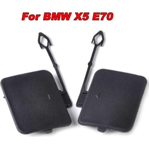 2pcs Black Tow Hook Cover Front Bumper Towing Parts Rear Portable Eye Hole Cover Cap For BMW X5 E70 2006-2011 Kit Car Accessary