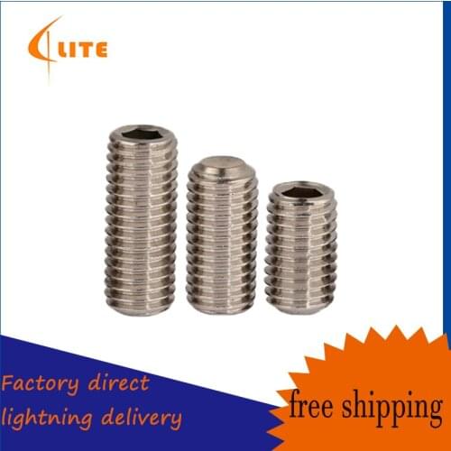 304 stainless steel concave end set screw hex headless screw Meter screws M1.6- M6 10Pcs