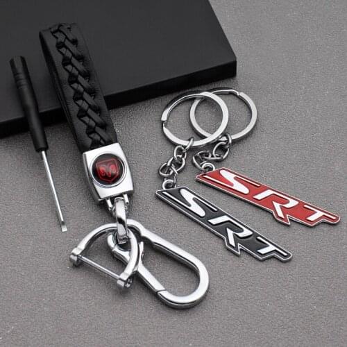 3D Metal Braided Rope Car Keychain Key Chain Key Rings For Dodge caliber ram 1500 caravan charger grand caravan journey Interior