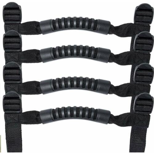 4pcs Black Roll Bar Grab Handles Grip Handle for JK JKU TJ 2011-2016 87HE