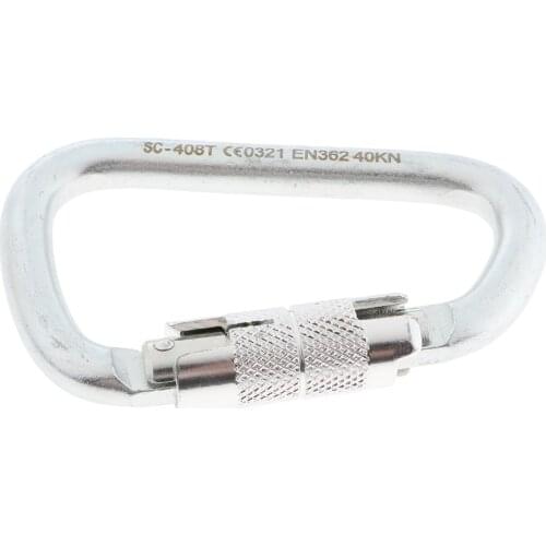 40KN/8800lbs D Shaped Heavy Duty Auto Locking Rock Climbing Carabiner Mountaineering Equipment Outdoor Equipment