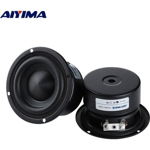 AIYIMA 2Pcs 3 Inch woofer Audio Speakers 4 8 Ohm 25W Bass Loudspeaker Alumina Ceramic Cap Home Theater Sound Amplifier Speaker