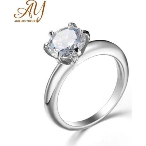 Anillos Yuzuk Dazzling Sparkling Classic Engagement Finger Rings For Women Solid Silver 925 Jewelry Wedding Statement Female