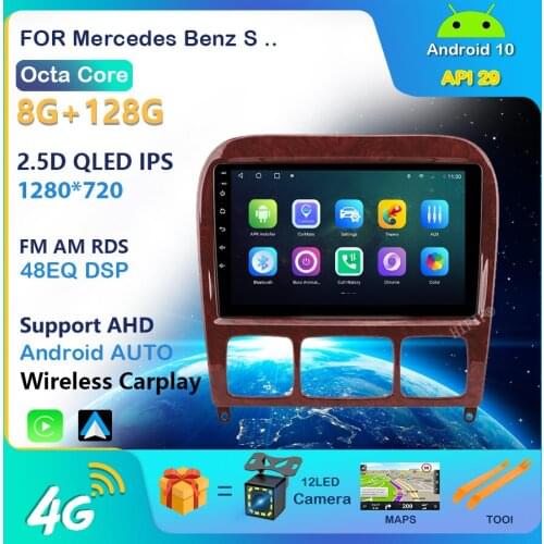 9'' IPS Car Multimedia Player GPS 2Din For 1998-2005 Mercedes Benz S Class W220 S280 S320 S350 S400 S430 S500 S600 S55 AMG