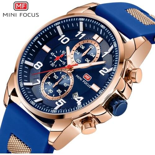 MINI FOCUS Fashion Mens Watches Top Brand Luxury Quartz Wrist Watch Men Waterproof Relogio Masculino Clock Man Silicone Strap