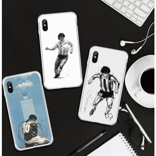 Diego Armando Maradona Argentina Phone Case Transparent for iPhone 6 7 8 11 12 s mini pro X XS XR MAX Plus cover funda shell