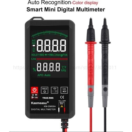 Digital Multimeter Smart Touch DC Analog Bar True RMS Auto Tester Professional Transistor Capacitor NCV Testers Meter KM-DM06A