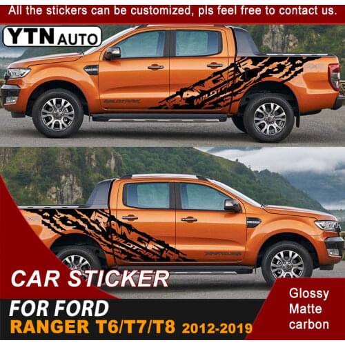 For Ford Ranger 2012-2015 2016 2017 2018 2019 Side Door Trunk Car Decals Muds Splash Graphic Vinyl Cool Car Stickers Accessories