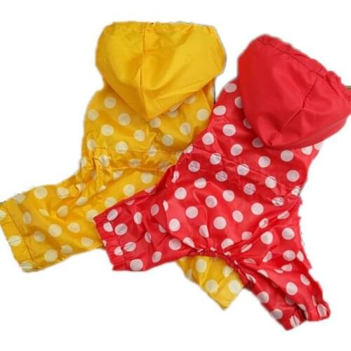 Dot Dogs Raincoat Waterproof Lovely Dog Puppy Rain Coat Dog Rainwear Pet Hooded Poncho For Small Medium Dogs XS S M L XL