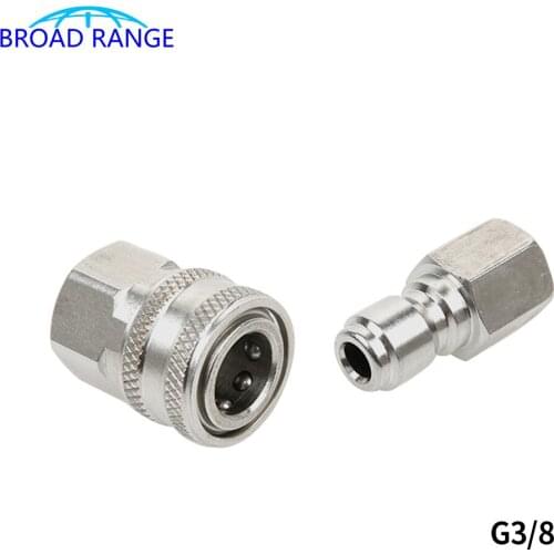G3/8 stainless steel quick released male and female connector set for high pressure washer