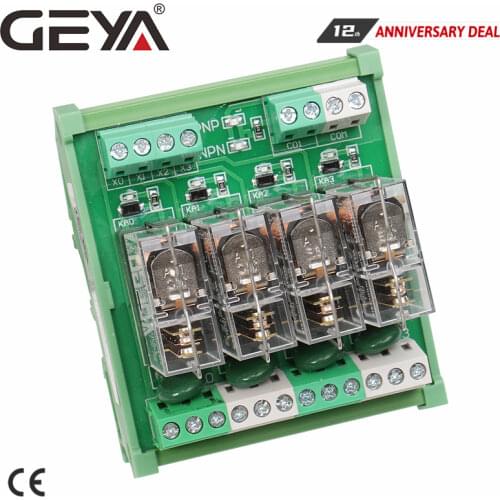 GEYA NG2R PLC 4 Channel Omron Relay Module 1NO 1NC Relay SPDT Module 12V 24V AC DC