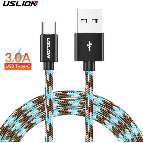 USLION USB Type C Cable Fast Charging usb c data Cord Charger usb-c For Samsung S8 S9 S10 Note 8 xiaomi mi 9 mi9 Huawei P30 P20