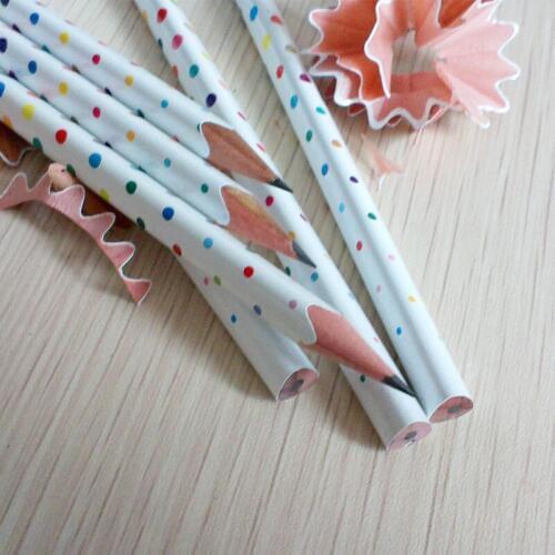108pcs Kawaii Wood Pencil HB 2H Triangle Posture Correction Cute Colorful Dot Pencil for School Items Stationery Office Supplies