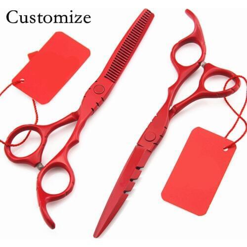 Customize Upscale 440c 6 & 5.5 inch Classic hair scissors set cutting barber make up tools thinning shears hairdressing scissors