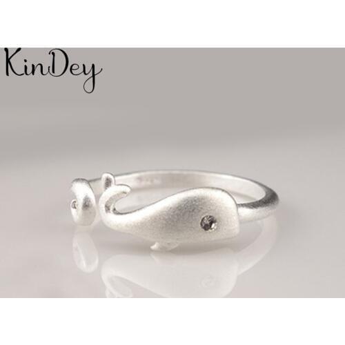 Personality Punk Vintage Whale Fish Rings For Women Men Resizable Size Rings Fashion Trendy Boho Jewelry