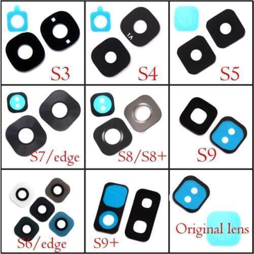 Back Rear Camera Glass Lens Cover Ring with Sticker Glue for Galaxy S3 S4 S5 S6 edge + S7 edge S8 S9 S10 plus