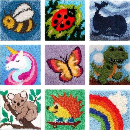 Animal Series Latch Hook Rug Kits Dogs 3D Segment Embroidery Wool Cross Stitch Carpet Embroidery rugs for modern living room