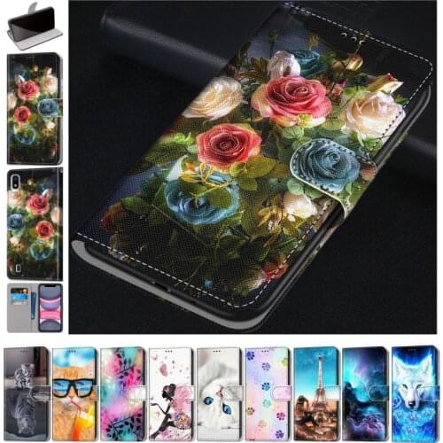 Fashion Flip Leather Phone Wallet For Huawei P30 Lite P30 Pro Beast Flip Phone Case Floral Stand Cover Butterfly Bouquet D08F