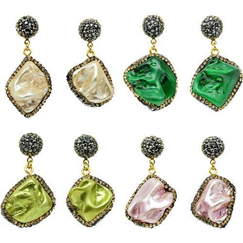 Irregular earrings for women boho geometric red shell earrings fashion jewelry 2019 new girl trendy