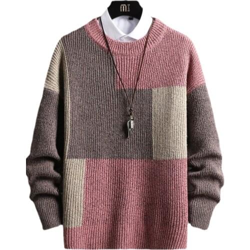 2021 autumn new sweater male Korean version slim handsome youth casual knitting sweater