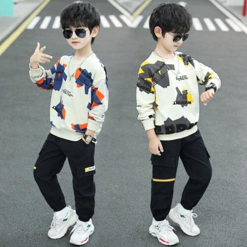 New Spring Autumn Childrens Clothes Set Boys Sweatshirts + Pants 2pcs/Set Kids Teenage Gift Formal Boy Clothing High Quality