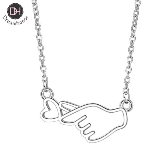 Dreamhonor 925 Sterling Silver Necklace For Women Heart Shape Pendant Choker Necklace Simple Style Fashion Jewelry