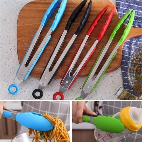 7 Inch 9 Inch 12 Inch Food Tongs Bread Folder Multifunctional Kitchen Accessories Cooking Clips Thickened Barbecue Bbq Tongs
