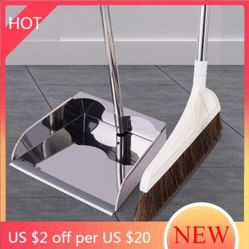 Scraping Water Sweepe Broom Brush Long Handle Outdoor Street Metal Dustpan Wiper Utside Large Recogedor Garbage Collector ZZ50SB