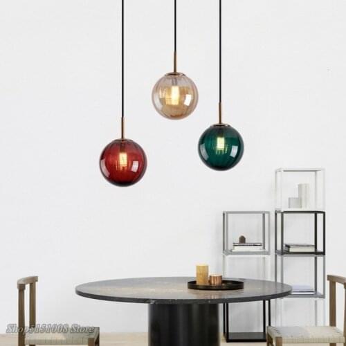 Modern Led Pendant Lights Wave Glass Ball Pendant lamps Fixtures Bedroom Kitchen Hanging Lamp Nordic Living Room Luminaire Decor