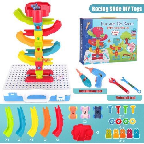 Construction Screwing Blocks Montessori Toys for Children Electronic Drill DIY Game Juguetes Screws DIY Kit for Boys Xmas Gifts