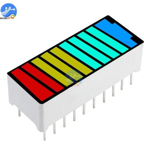 5pcs/lot LED Display Module 10 Segment Bargraph Light Display Module Bar Graph Ultra Bright Red Yellow Green Blue Colors Multi-c