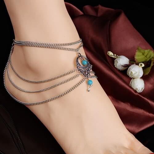 Bohemian Style Beads Tassels Anklet Chains Barefoot Ankle Foot Jewelry 2020 Famous
