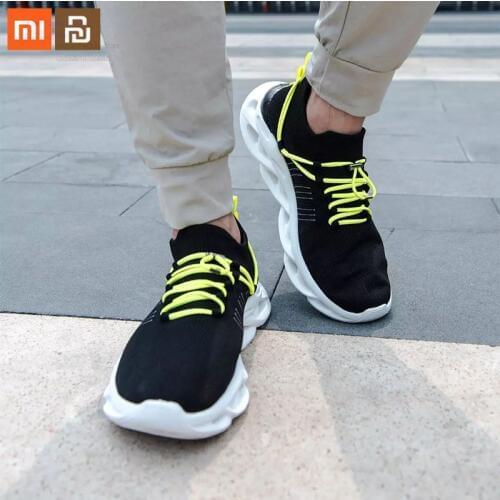 Xiaomi mijia arc damping flying weaving jogging shoes one flying weaving sports shoes socks overshoes mens running shoes smart