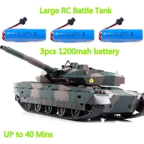XQTK24 with 3pcs Battery Army remote controlRC Battle Tank RC Tank Model Simulation recoil Military Tank 330 degree rotating to