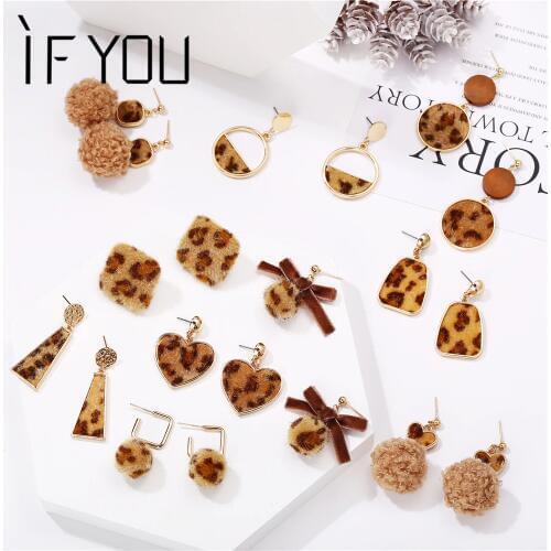 IF YOU Vintage Leopard Earrings For Women Fashion New Geometric Bohemian Drop Dangle Earring Female Party Jewelry 2019 New