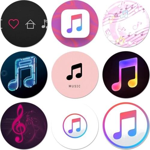Pink music note logo Icons Pins Badge Decoration Brooches Metal Badges For Clothes Backpack Decoration 58mm