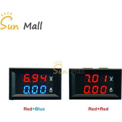 1PC 0.28 inch DC0-100V 10A LED DC Double Display Digital Current Voltmeter Meter(Low Voltage Models)