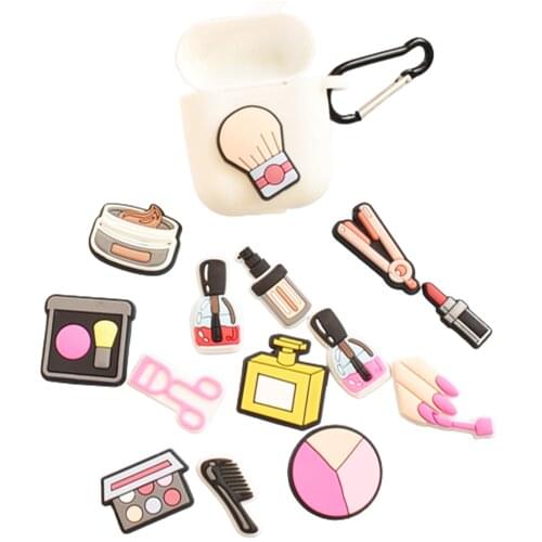 1 Pcs Girl Cosmetic Fragrance Lipstick Eye Shadow Decoration Shoe Charms Pvc For Croc Jibz Kids Party Gift Shoelace Accesories