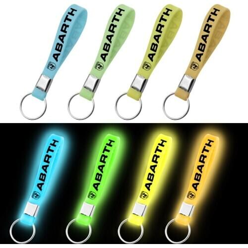 1pcs Luminous Silicone Car Keychain Car Badge Key Ring For Fiat Punto Abarth 500 Stilo Ducato Palio Badge Car Styling