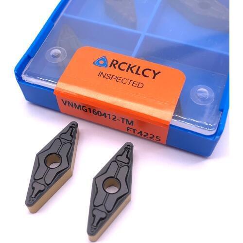 10pcs RCKLCY VNMG160412 TM FT4225 Lathe Tools External Turning Tool Carbide Insert For Steel High Quality Machining