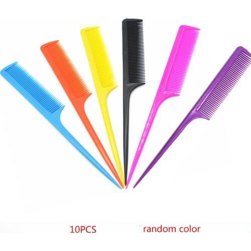 1PC/10PCS Random Color Hair Comb Salon Brush Styling Salon Barber Hairdressing Plastic Comb Hair Care Styling Tools
