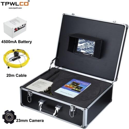 20M High Quality Cable 23MM HD Endoscope Camera Pipe Drain Video Inspection Camera System 7Inch LCD DVR 1000TVL