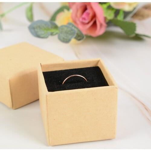 2020 New arrivals Jewelry Boxes Paper Box Vintage Brown Black Ring Box Necklace Box 5*5*3.5cm Multicolor Simple Style