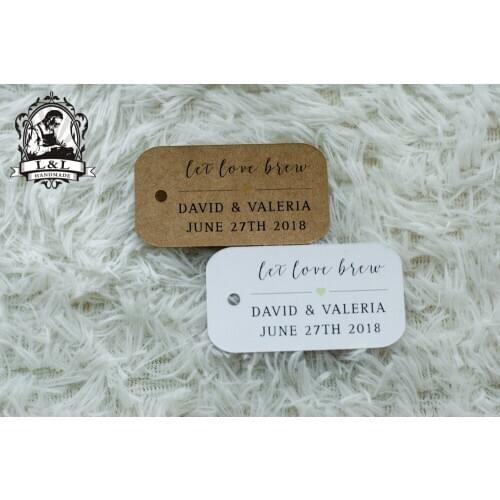 #66 200 pcs 3.5x6.5cm kraft/white paper label wedding favor tags attend a wedding Label customization Happiness sweet label